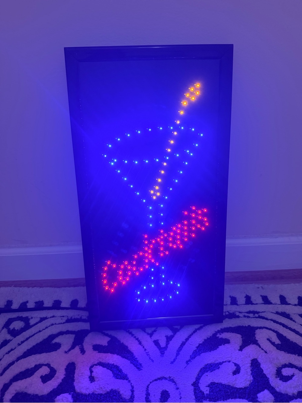 10"w x 19.5" tall LED Martini Cocktail Sign - Blue, Red, Yellow flashing stir
